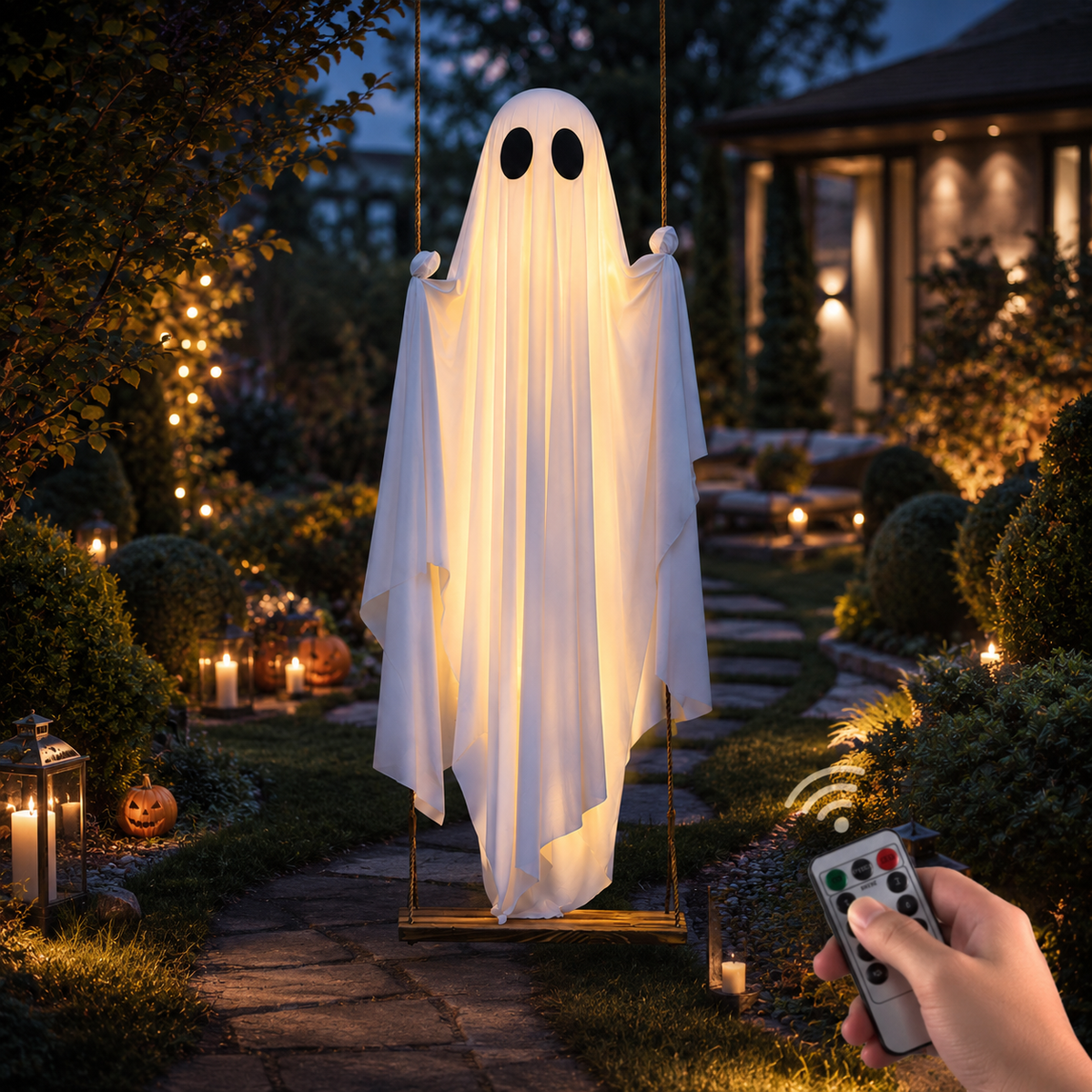 GhostSwing™ — 4ft Hanging Ghost with Remote Light